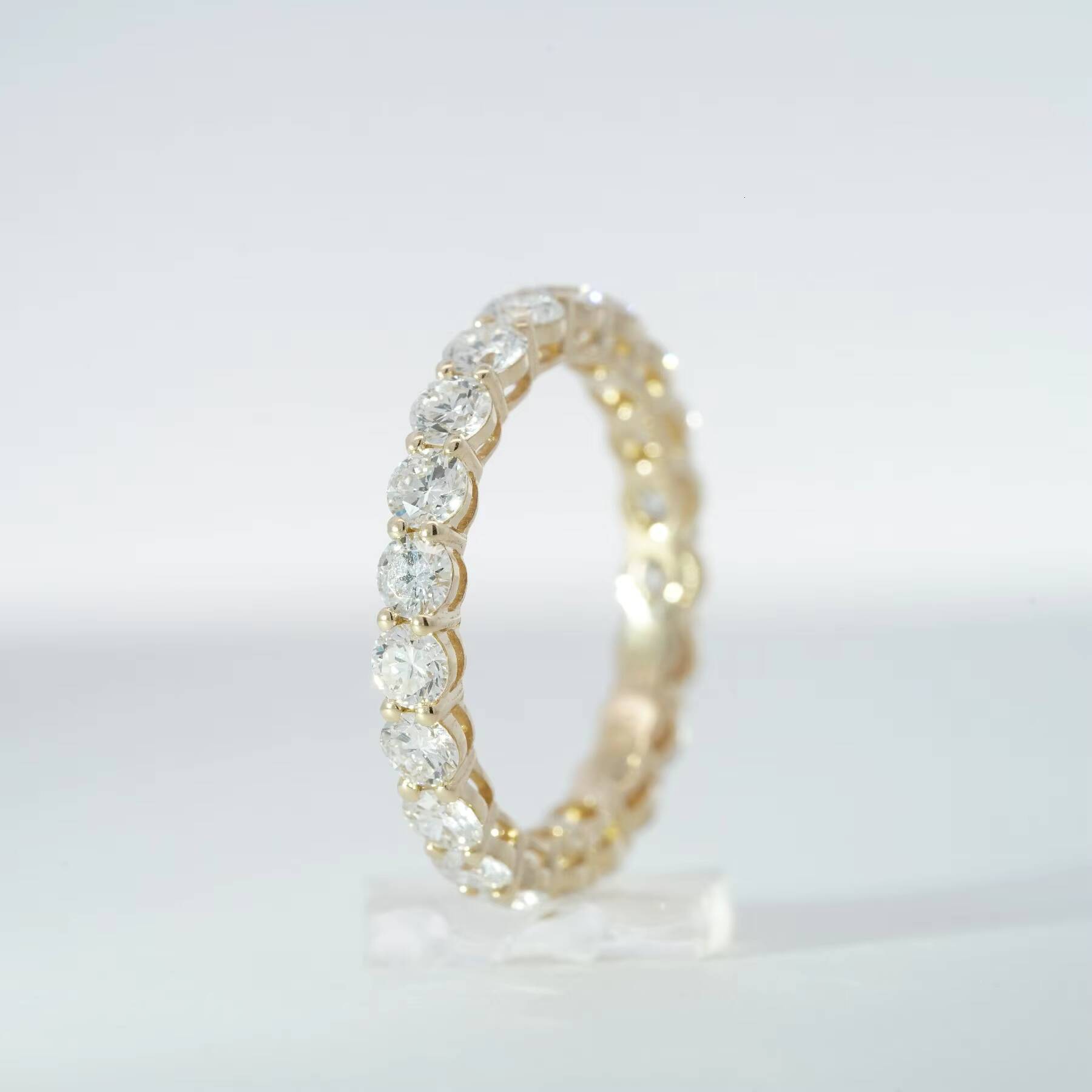 Starsgem Eternity Band Rings Ready to Ship 10K Gold Wedding Bands Diamond Ring