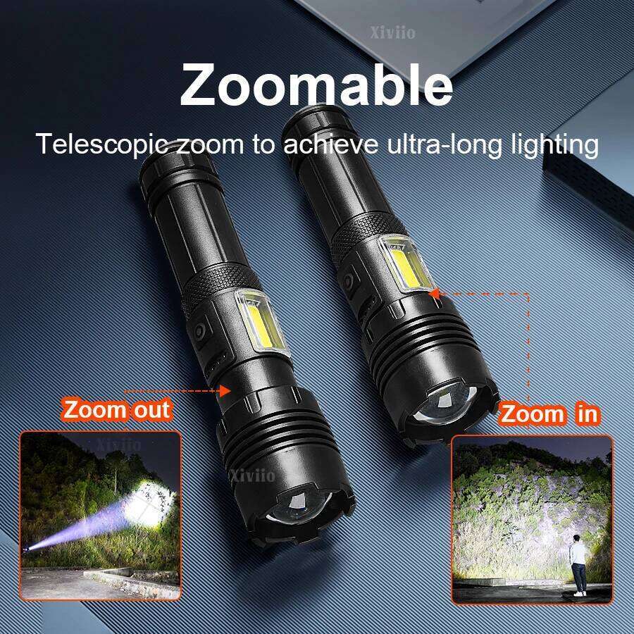 50000000LM Ultra-High Power Flashlight Digital Electronic Display Waterproof Torch Zoom Hand Light Outdoor Camping Lantern H260131