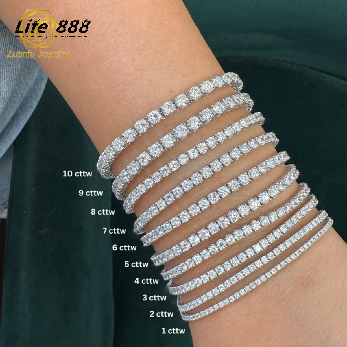 IGI Certified Lab Grown Diamond Tennis Bracelet Chain 925 Silver 10K 14K Solid Gold Diamond Tennis Necklace Women for Wedding