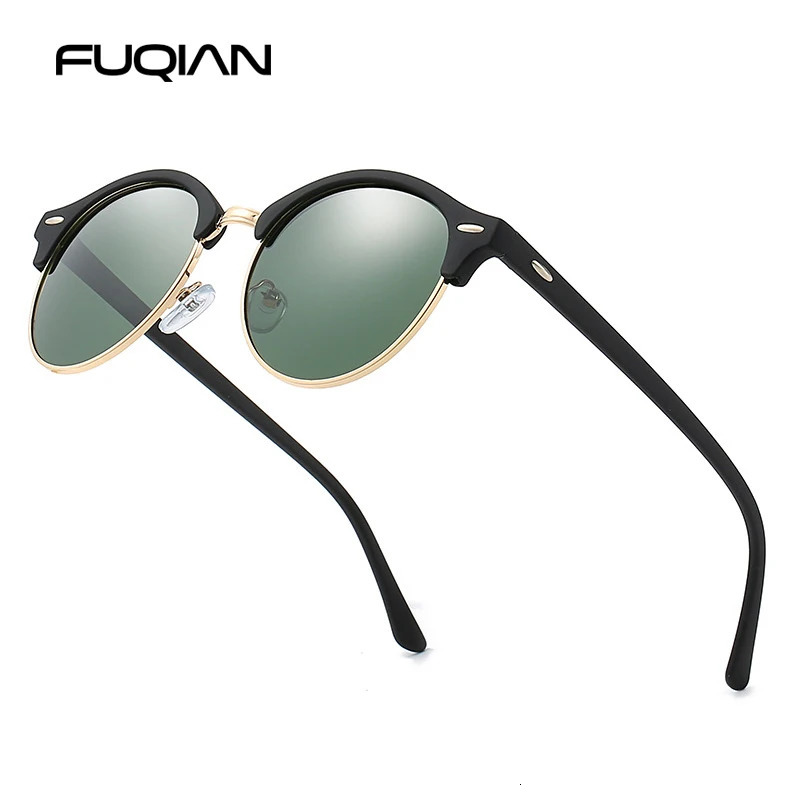 Classic Round Polarized Sunglasses Men Women er Retro Half Frame Sun Glasses Vintage Driving Vacation Eyewear UV400 260128
