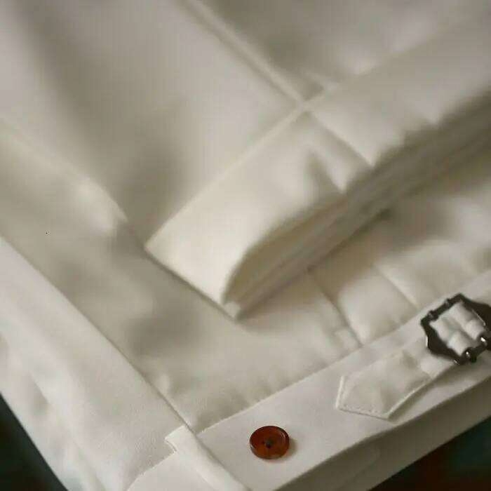 Spring Summer Men's Fashion Solid Color Suit Trousers Male High Waist Loose Men Business Casual Formal Pants W117
