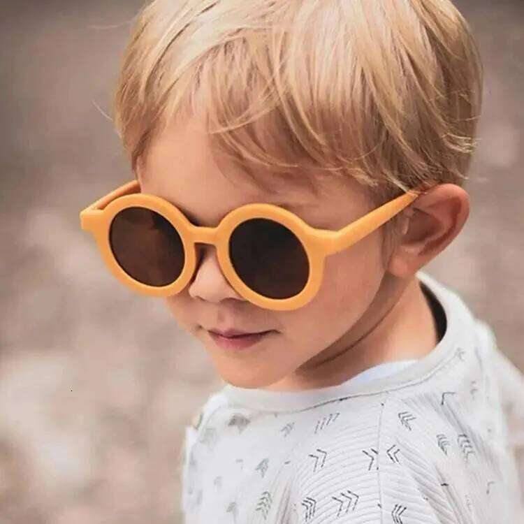 2021 New Children's Sunglasses Infant's Retro Solid Color Ultraviolet-proof Round Convenience Glasses Eyeglass For Kids H260130