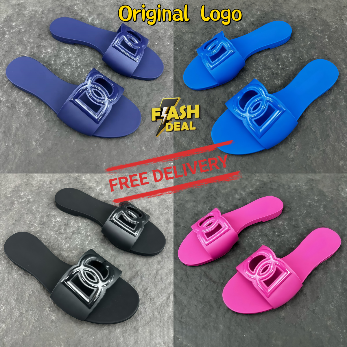 Sandals Designer Women Slides Slippers Flat Jelly Slippers D Interlocking G Summer Outdoor Beach Slippers Ladies Classic Fashion Casual 36-42