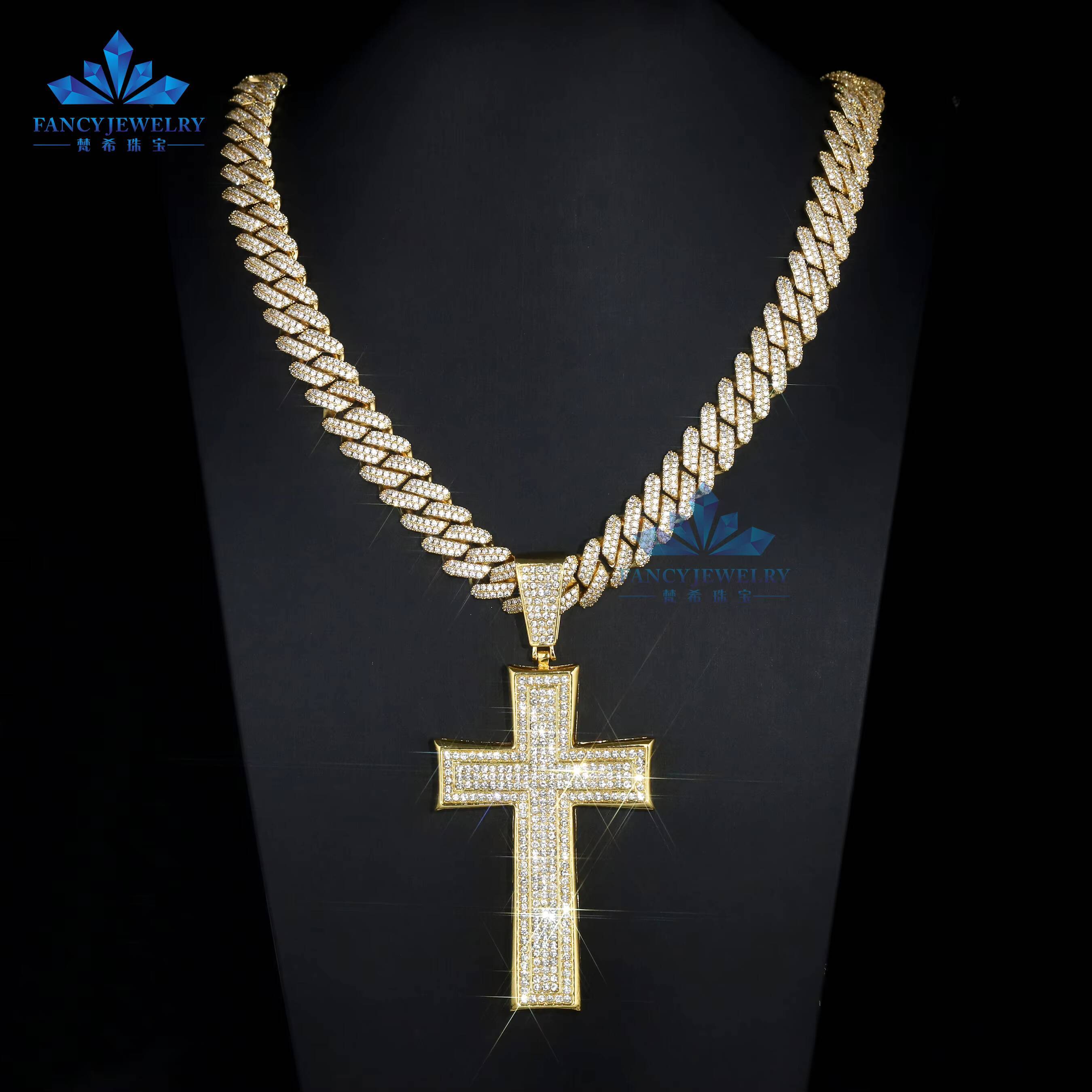2026 Unique Unisex High Quality 925 Silver Gold Plated Cross Pendant Trendy Fine Pendants Charms for Men Women Moissanite Gift