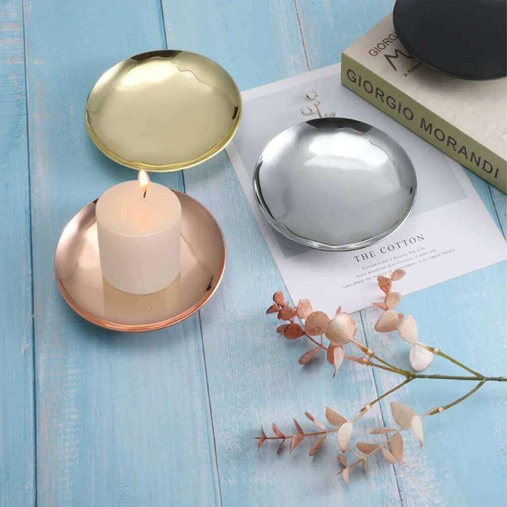Candle Holder Round Candlestick Stand Wedding Party Festival Decoration Pillar Washable Plate Household Hotel Gold Y260131