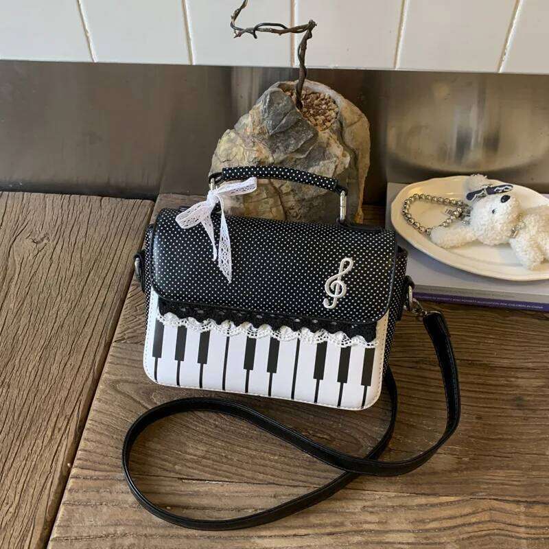 Womens Music Small Shoulder Piano Guitar Shape Crossbody Bags Tote Purse XJ260131