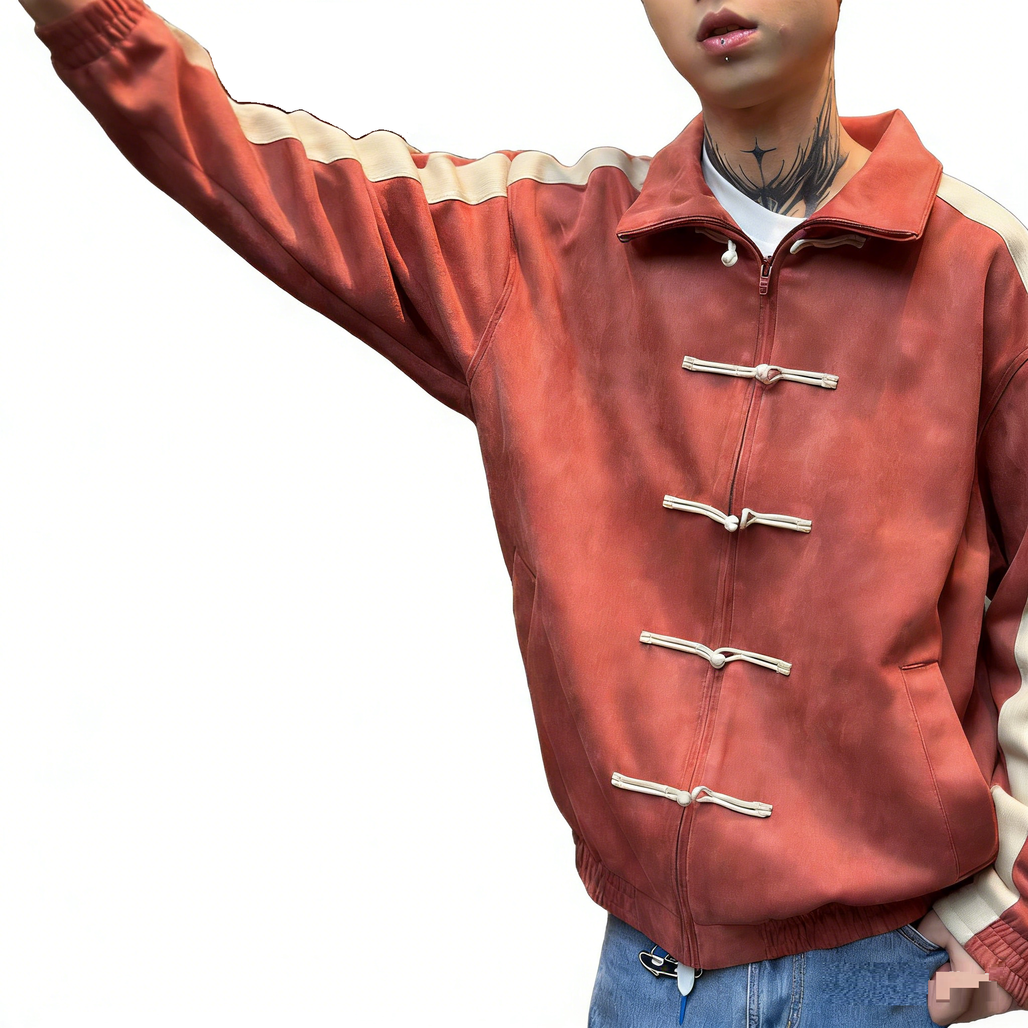 Spliced Men's Stand Collar Jacket Spring Chinese Buttoned Fashion Retro Tang Single Breasted Tops Coat Classic Style For Men