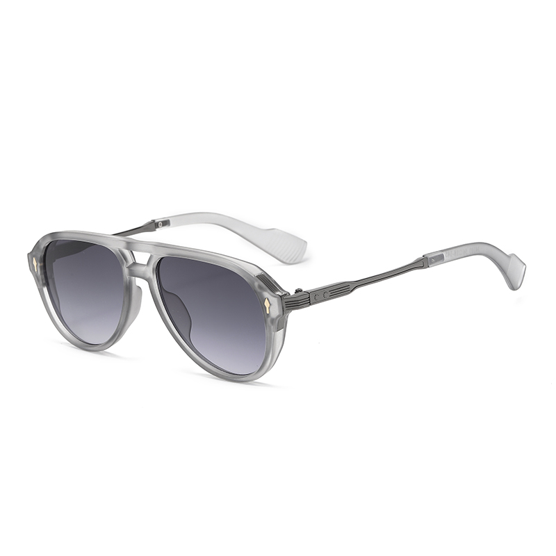 New Arrival Retro Style Double Bridge Square Frame Pilot Sunglasses for Men European American Style In Stock