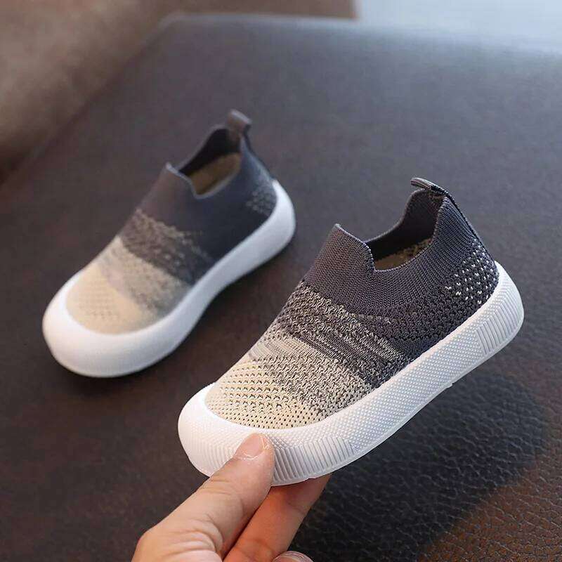 Size 20-31 Children Spring Autumn Kids Sneakers Soft Breathable Mesh Boys Slip-on Patchwork Color Girls Shoes Y260128