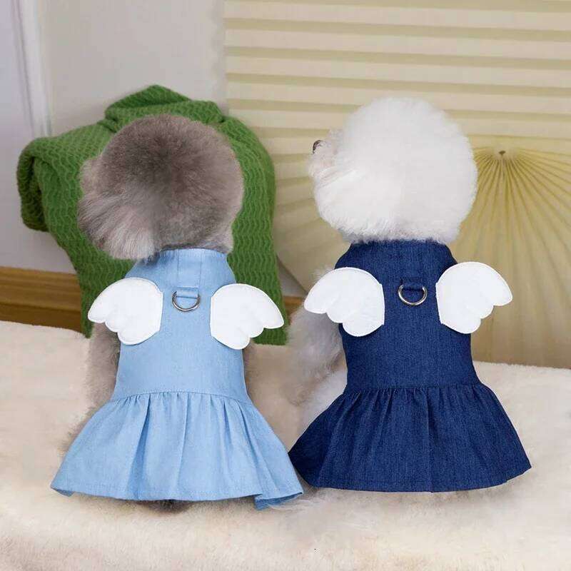 Pet Skirt Spring Summer Fashion and Cat Dresses Cute Puppy Denim Dog Clothes Chihuahua French Bulldog Yorkie H260129