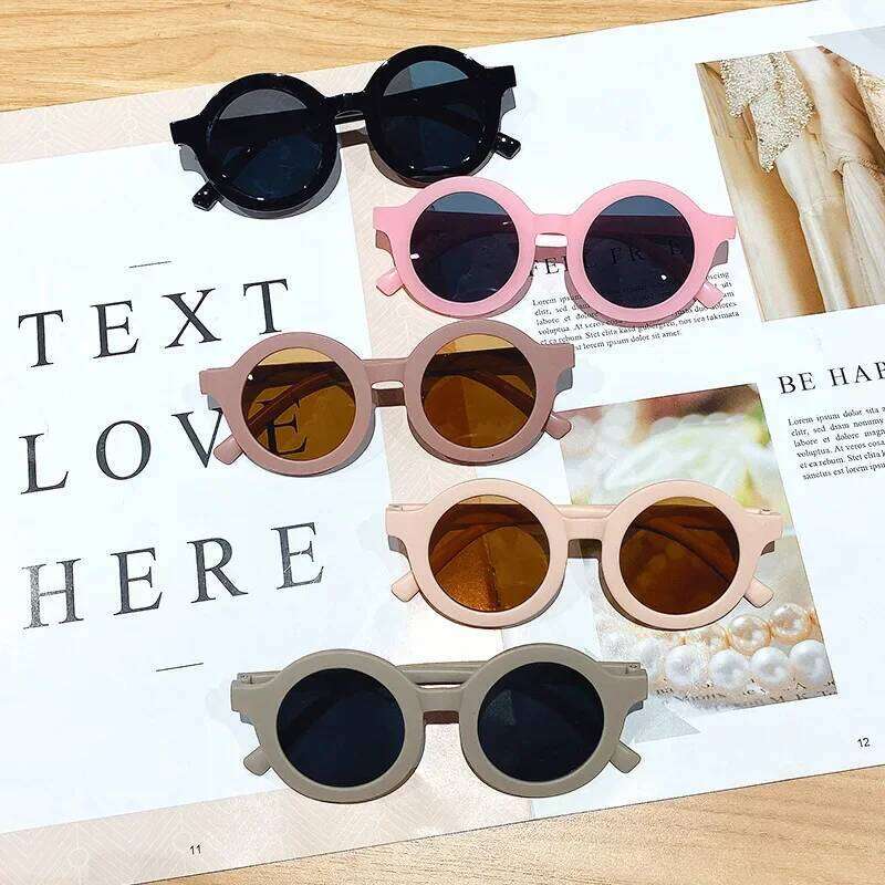 Fashion Children's Color Round Frame Light PC Cute Small Face Sunglasses New Kids Outdoor Protective Sun Glasses UV400 Eyewear H260130