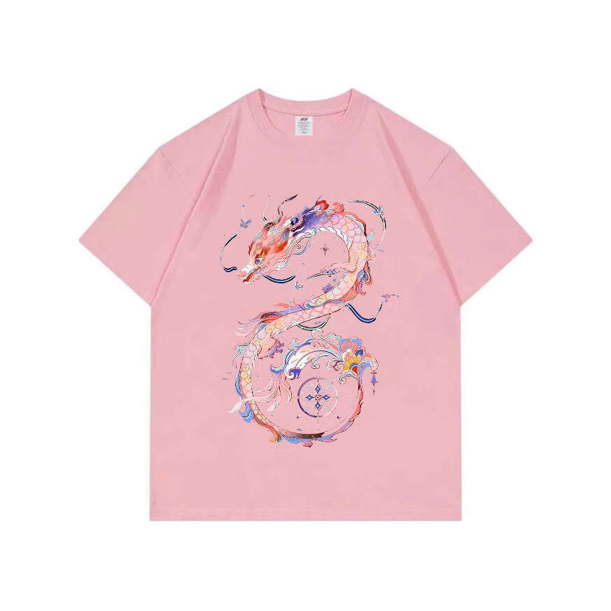 Summer New National Trend Style 3D Digital Print Short Sleeve T-Shirt Unisex Round Neck Luanyun Luanyun