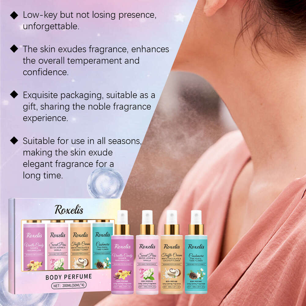 Roxelis Fragrance Spray Daily Long-lasting Fresh Scent Fruity Light Elegant Body Perfume Set S260131