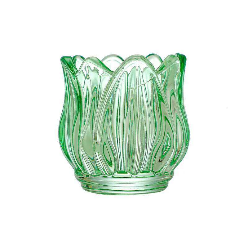 Glass Tulip Cup, Atmosphere Decoration, Photo Prop, Lotus-shaped Candlestick, Candle Utensils Y260131
