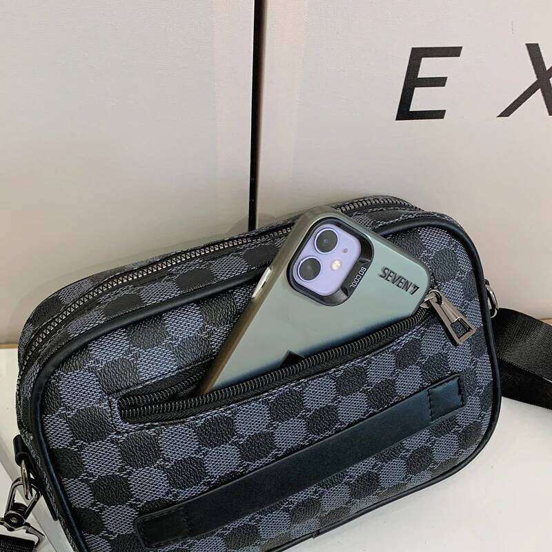 Top-quality PU Leather Men Waist Packs Business Crossbody for Male Fashion Travel Storage Phone Shoulder Bags Clutch Bag