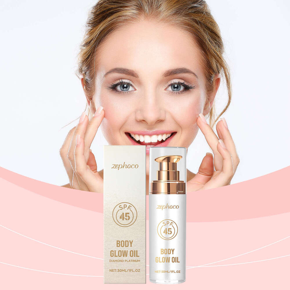 Zephoco Diamond Platinum Protective Shimmer Body Oil Coconut Scent Summer Skin Protection Refreshing Moisturizer S260131
