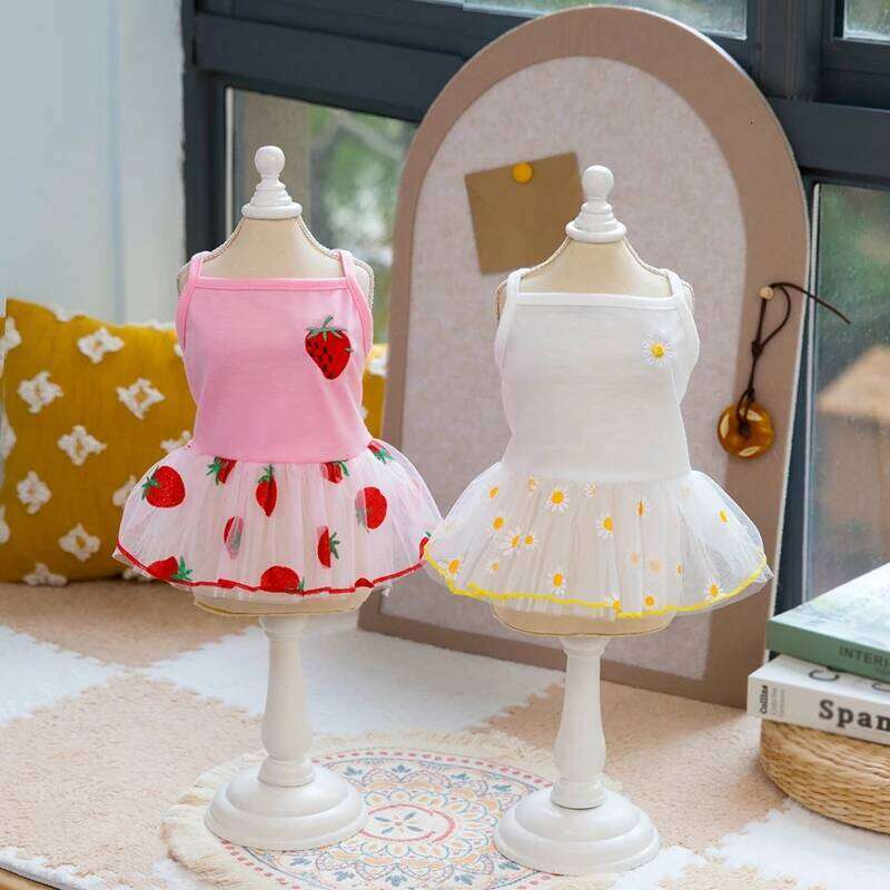 Trendy Spring-Summer Gold Gauze Skirt - Sparkling Pets Dog Costume for Elegant Puppies H260129