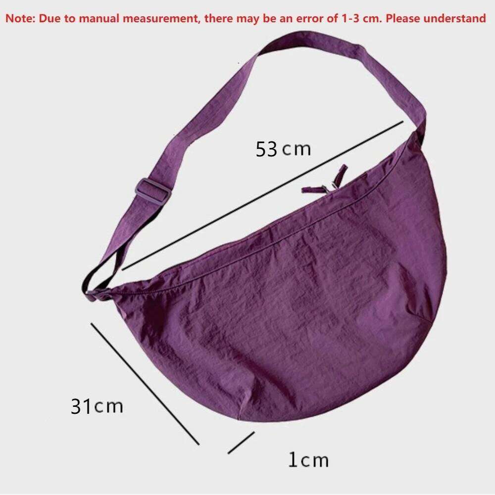 Hobos Crossbody Bags Large Capacity Female Nylon Shoulder Bag Lightweight Zipper Pocket Purse Handbags Men's and Women's Casual
