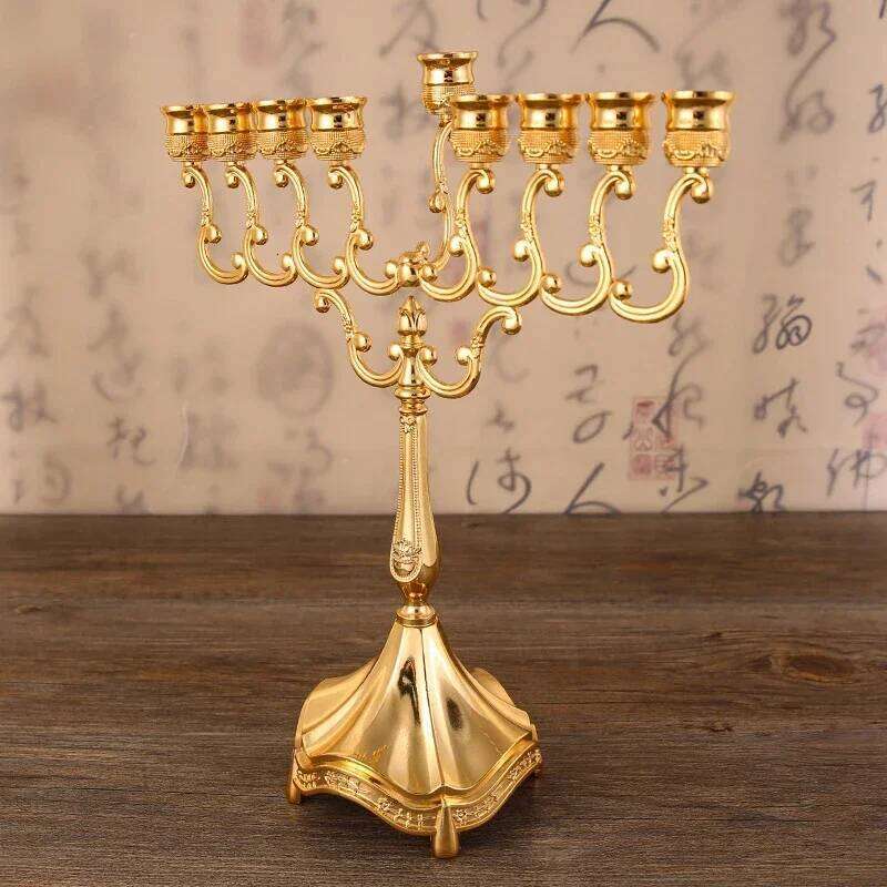 PEANDIM 9 Arms Candlesticks Metal Gold Silver Holders Wedding Party Table Candle Stand Decoration Home Votive Holder Y260131