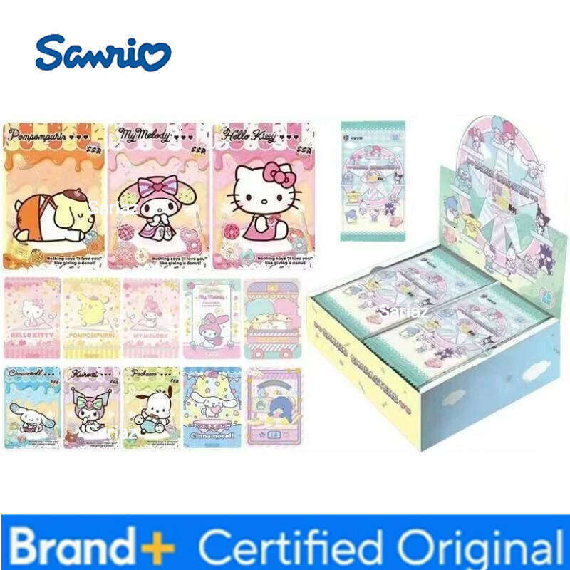 Sanrio Original Box Cartoon Cute Characters Kuromi Kitty Cinnamoroll Melody Collecting Hobbies Star Card Children's Gift H260130