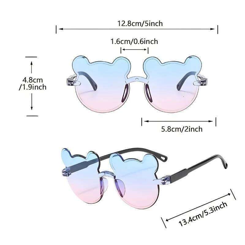 Girls Boys Cute Animal Cartoon Ears Outdoor Sun Protection Children Lovely Vintage Sunglasses H260130