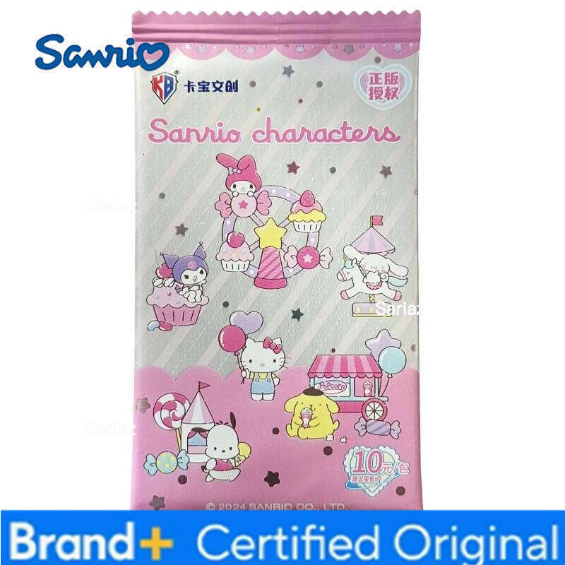 Sanrio Original Box Cartoon Cute Characters Kuromi Kitty Cinnamoroll Melody Collecting Hobbies Star Card Children's Gift H260130