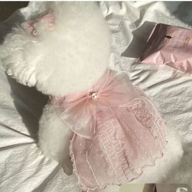 Dog Dresses for Small Dogs Wedding Dress Summer Mesh Strap ClothesThin Cat Princess Skirt Pet Puff SkirtTeddy H260130