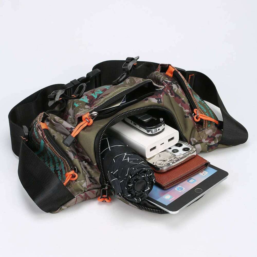 Multi-functional outdoor waist sports men's single shoulder cross-body waterproof chest bag, cycling and hiking large