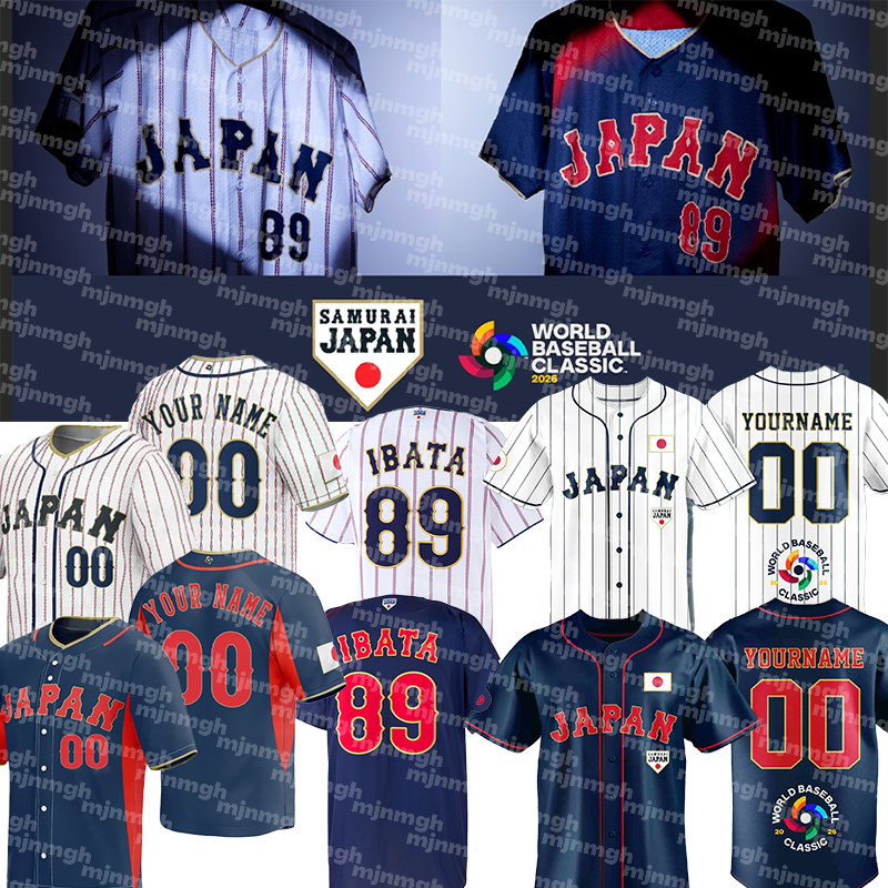 #17 Shohei Ohtani Jersey #89 Hirokazu Ibata Team Japan Baseball Jersey 2026 Japan World Baseball Classic Jerseys