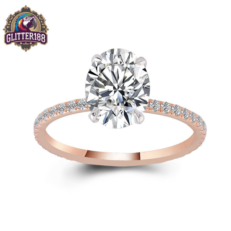 Handmade Oval Cut 2CT Moissanite Engagement Ring Promise Ring 18K Solid Gold Anniversary Gift Stacking Ring Dedicated Gift