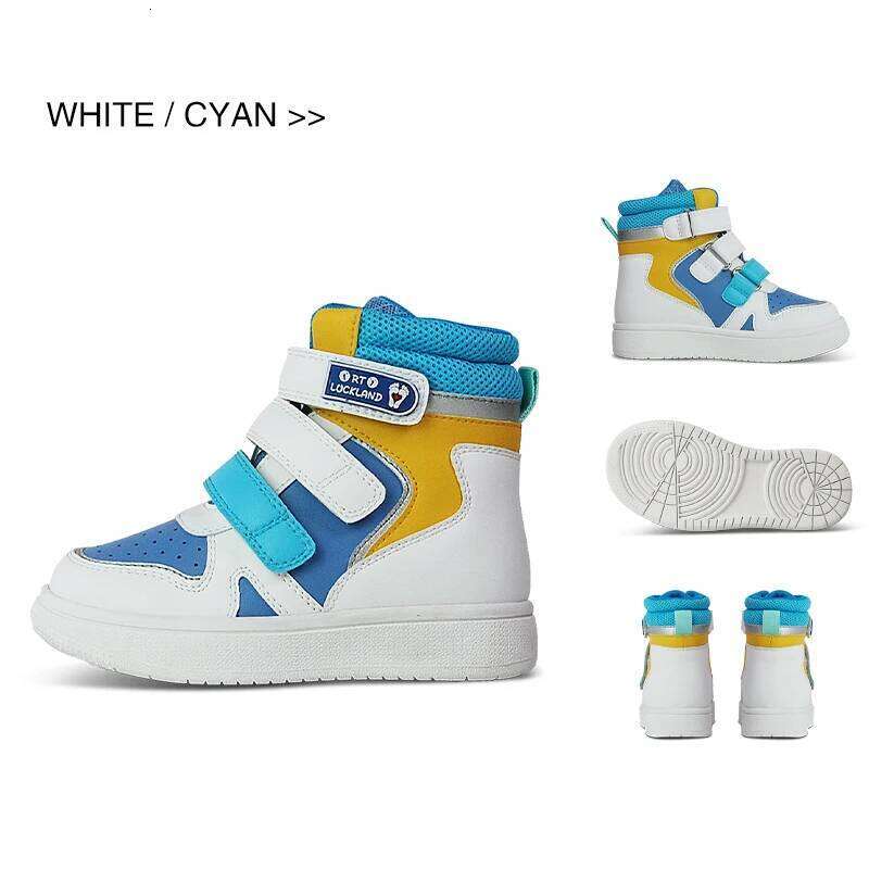 Ortoluckland Kid Shoes Children Leather School Sneakers Fashion Baby Toddler Boys Casual Blue Orthopedic Hook And Loop Boots Y260128