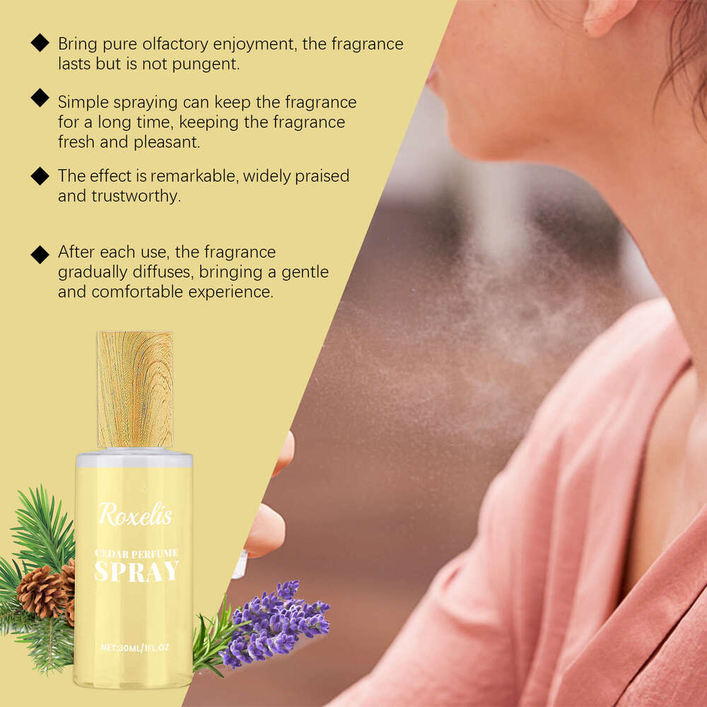 Roxelis Cedar Eau de Toilette Natural Woody Fragrance Fresh Light Floral Elegance Romantic Temperament Graceful Long-lasting Scent S260131