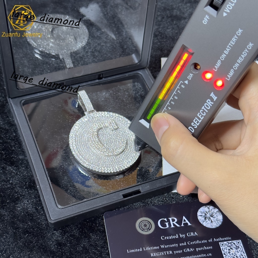 Zuanfo Jewelry Custom Hip Hop Moissanite Diamonds Pendant Ice Cut with Pass Diamonds Tester Unique Stylish Pendants Charms