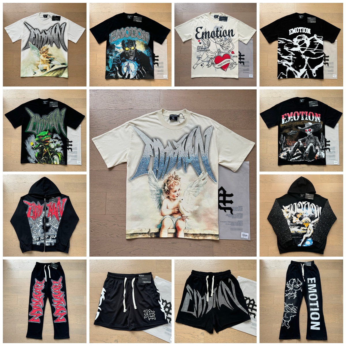 mixed emotions shirt men rhinestone designer t shirt y2k shirt graphic tee summer loose fit shirts campus fashion shirt casual shirts hip hop tees