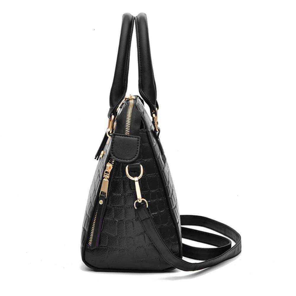 Luxury Crocodile Pattern Handbag Women Winter New PU Leather Tassel Shoulder Brands Design Handle Bag Lady Purse Handbags