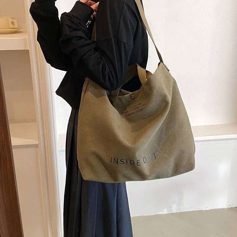 Canvas Crossbody Bags for Women Fashion Crossover Purse Cotton Shoulder Bag