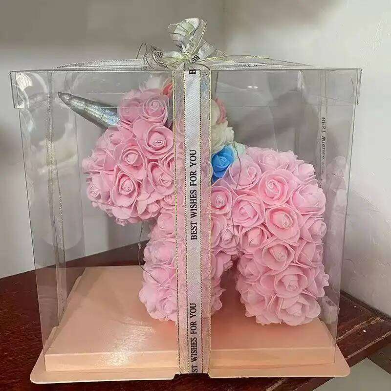 Romantic Valentine's Day creative simulation rose bear Halloween Christmas Birthday Gift Wedding flower Party decoration Y260131