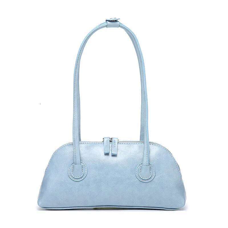 Fashion Women Underarm Bag Spring and Summer Solid Color Button Free PU Shoulder Bags French Casual Simple Girls Handbags