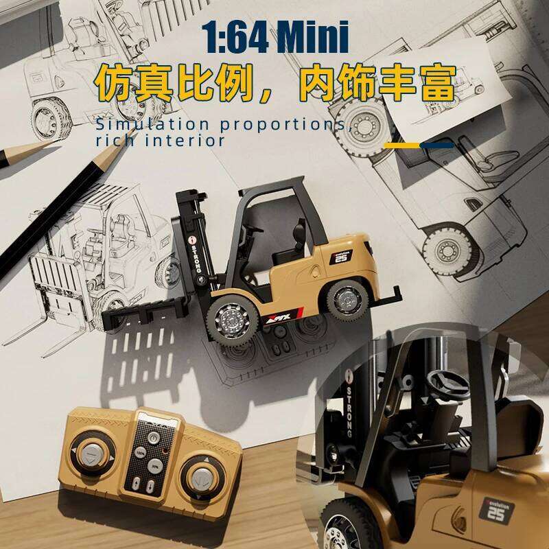 1/64 Forklift Mini Semi-proportional 2.4G Rc Car Bluetooth Alloy Remote Control Engineering Vehicle Children Toys Ask Nanfeng Y260131