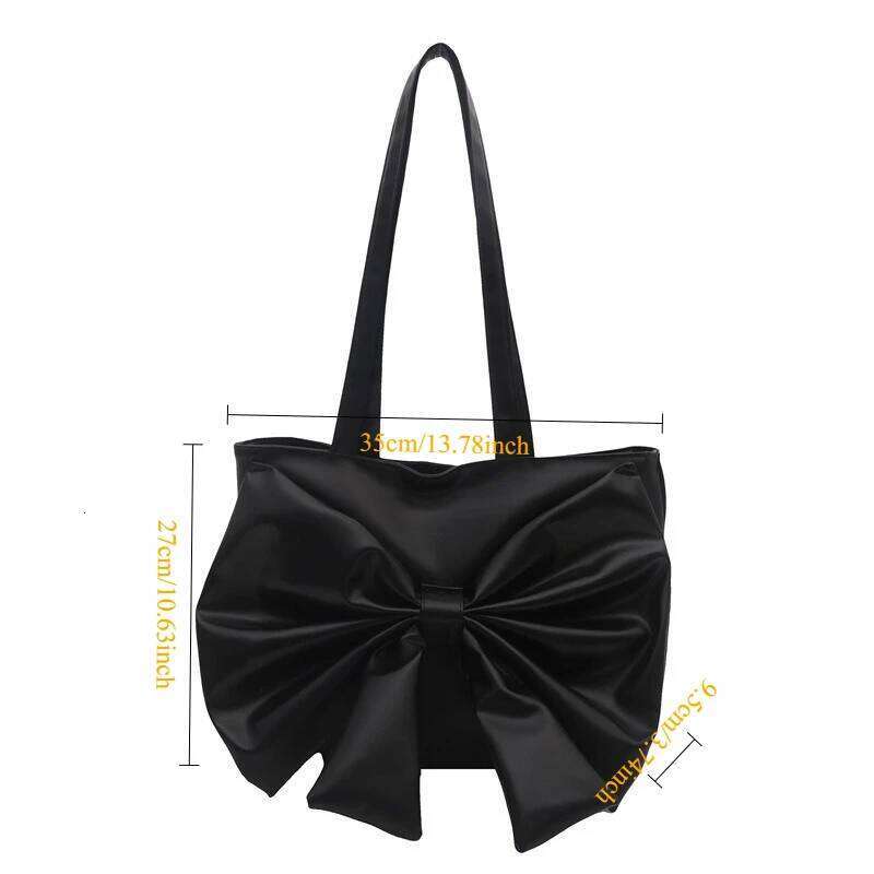 Fashion Shoulder 2025 New Korean Version Bow Commuting Tote Bag, Solid Color Versatile Casual Bags XJ260130