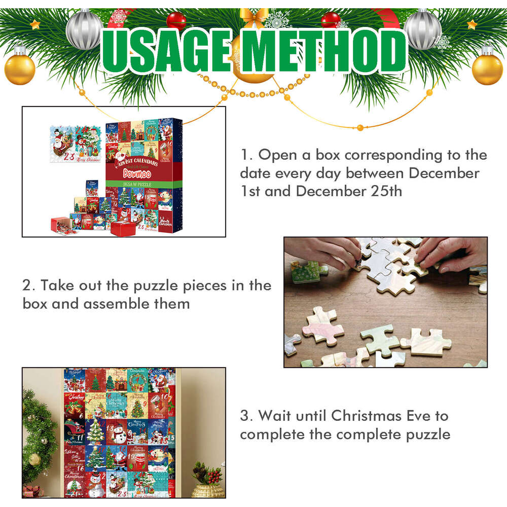 Dowmoo Advent Creative Toy Christmas Surprise Calendar Puzzle Gift Box S260131