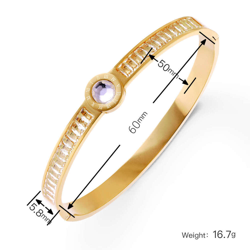 Cross-Border Wholesale Gold-Plated 18K Gold High-End Women's Non-Fading Jewelry Watch Stainless Titanium Steel Bracelet