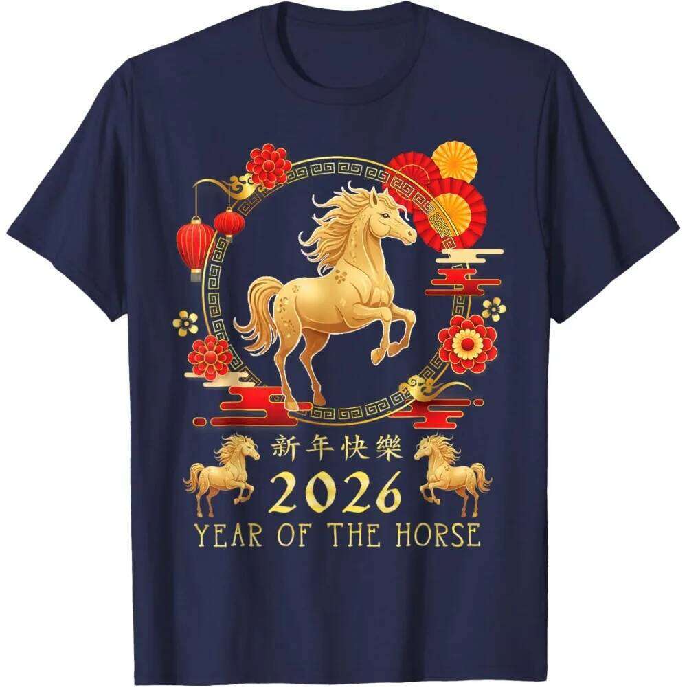 Chinese New 2026 Year of The for Women Men T-Shirt Fashion Vintage Horse Y2k Clothes Graphic Cotton Camisetas C260131
