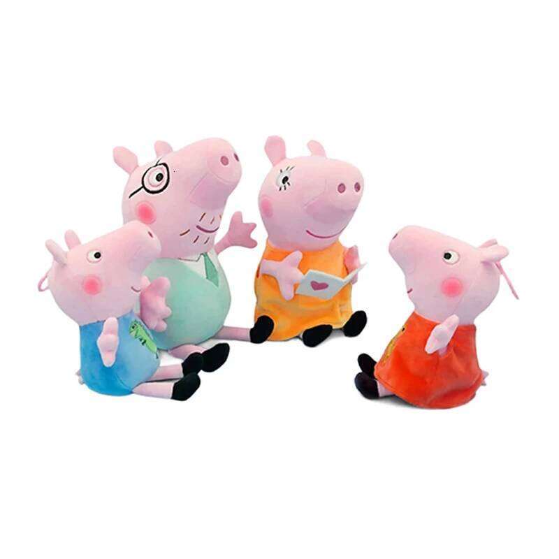 Original Peppa Pig George Holiday Party Decoration Kawaii Family of 4 Suit Plush Dolls Children's Toys Christmas Gift Z260131