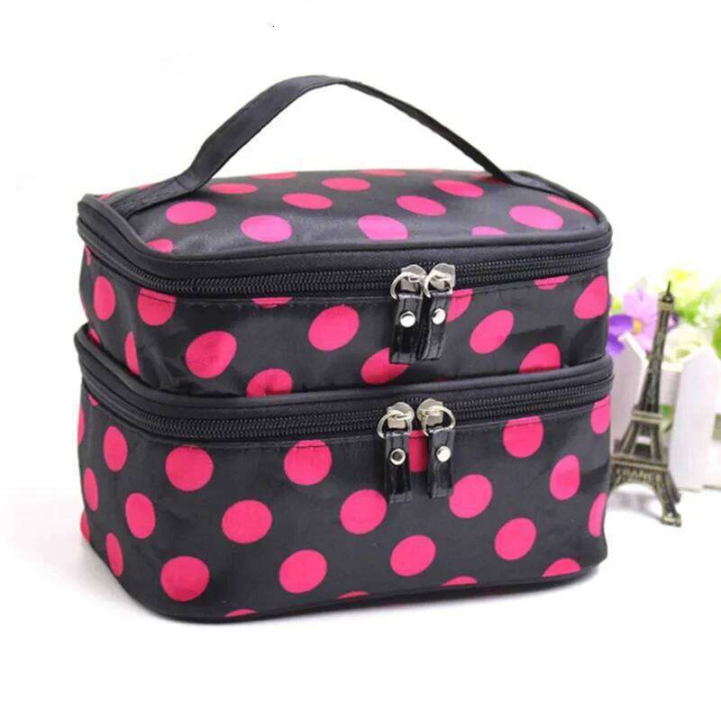 Large Capacity Makeup Double Zip Women Cosmetic Bag Bathing Pouch Travel Toiletries Organizer Waterproof Storage Make Up Cas