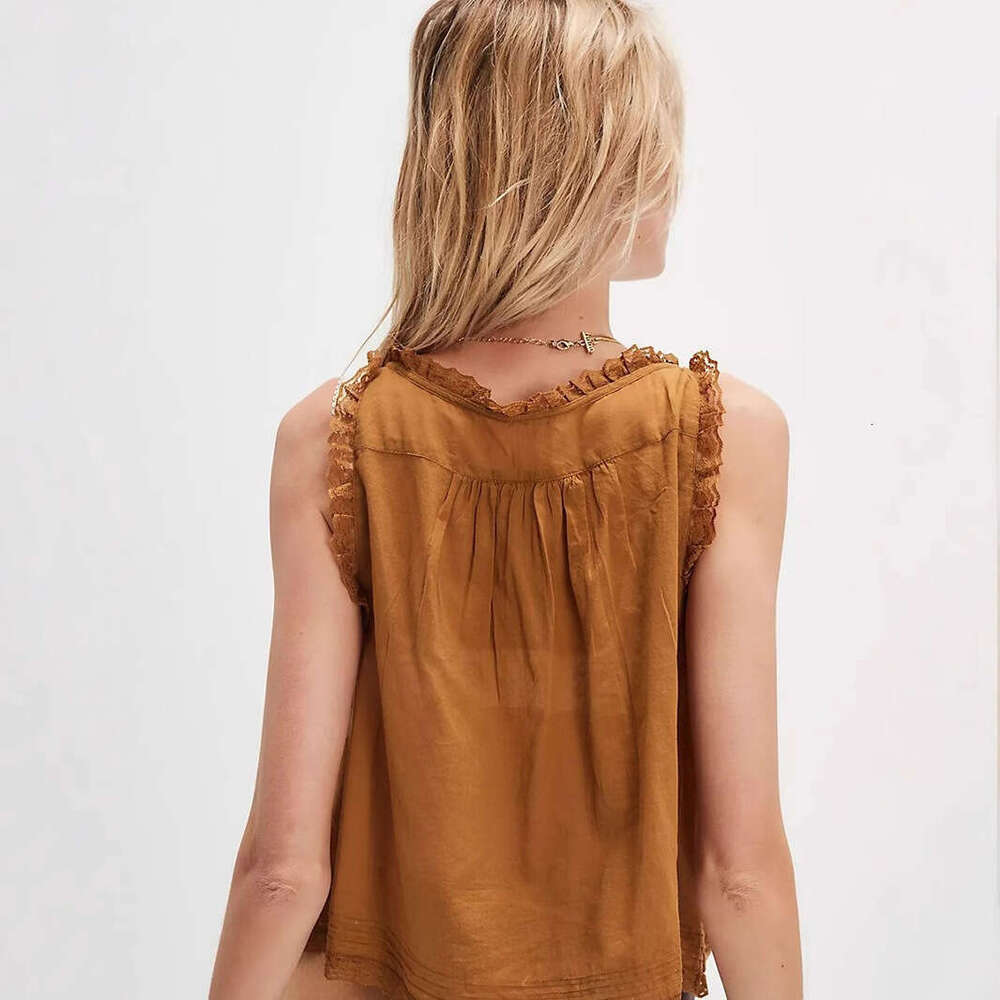 European and American Cross-Border 101.3kg Piece Women's Outfit Nine-Point Pants with Lace Trim Vest Y2K Casual Set