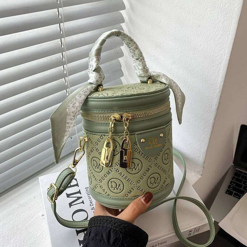 Women's New cylindrical Simple and versatile bucket crossbody bag Personalized fashion handbag