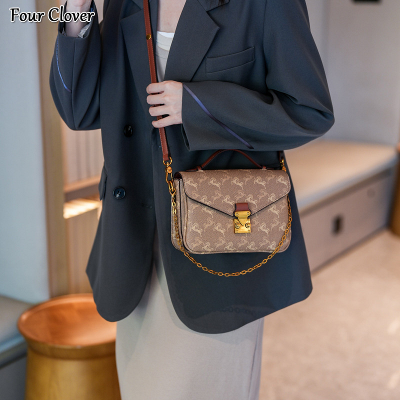 High-end messenger bag, new stylish retro large-capacity tote, fashionable printed mini square bag, high-quality luxury handbag, versatile crossbody s