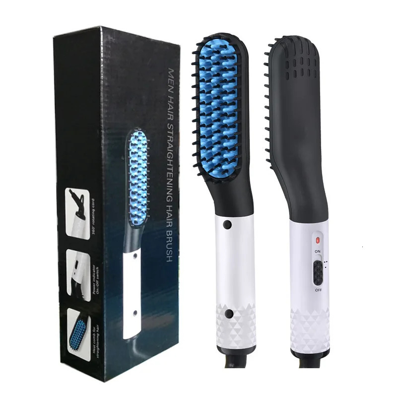 Man Hair Comb Brush Beard Straightener Multifunctional Hair Straightening Comb Hair Curler Fast Heating Styling Tools 260126