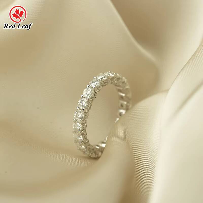 Redleaf 30mm Round Cut 925 Silver Ring GRA Certified Moissanite Ring Custom Wedding Ring Engagement Ring